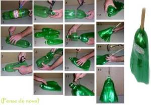 reciclar botella en escoba